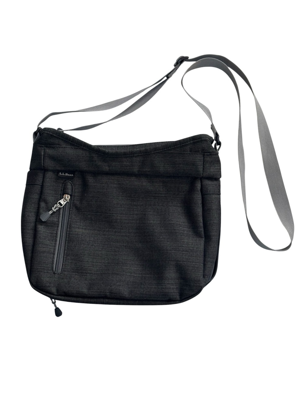 L.L. Bean Charcoal Gray Lightweight Expandable Messenger Crossbody Bag